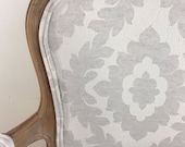 Custom Listing - White Linen Chair with White Washed Frame