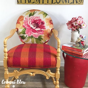 Custom Listing - Eclectic Floral Boho Chair