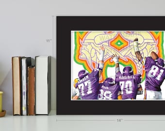 Minnesota Vikings - 1970's - Purple People Eaters - Art Print