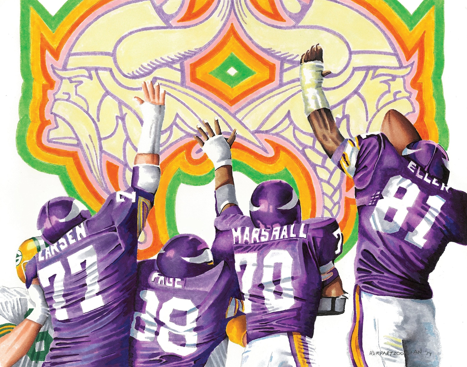Minnesota Vikings - 1970's - Purple People Eaters - Art Print - Etsy