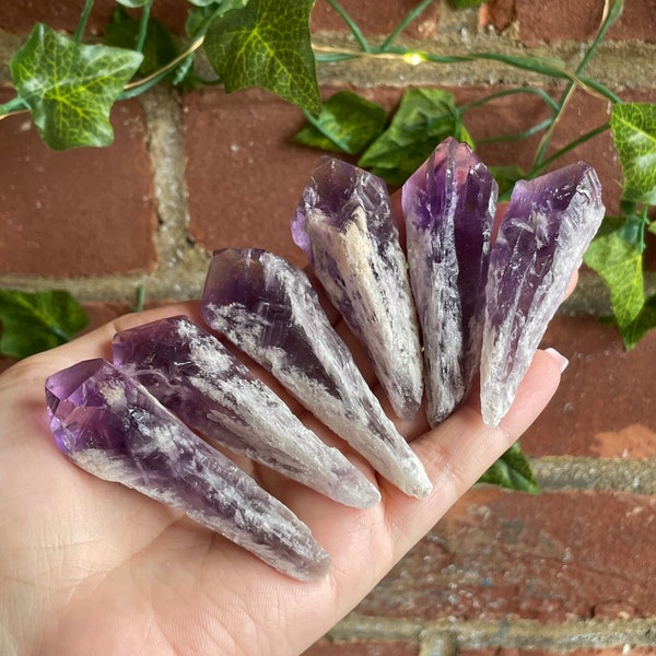 Bahia Amethyst | Elestial Amethyst Point | Natural Amethyst Root Crystals | Raw Amethyst | Dragon's Tooth Amethyst | Amethyst Wand