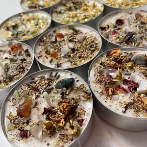Assorted Intention Tea Light Candles | Crystal Candles | Money and ...
