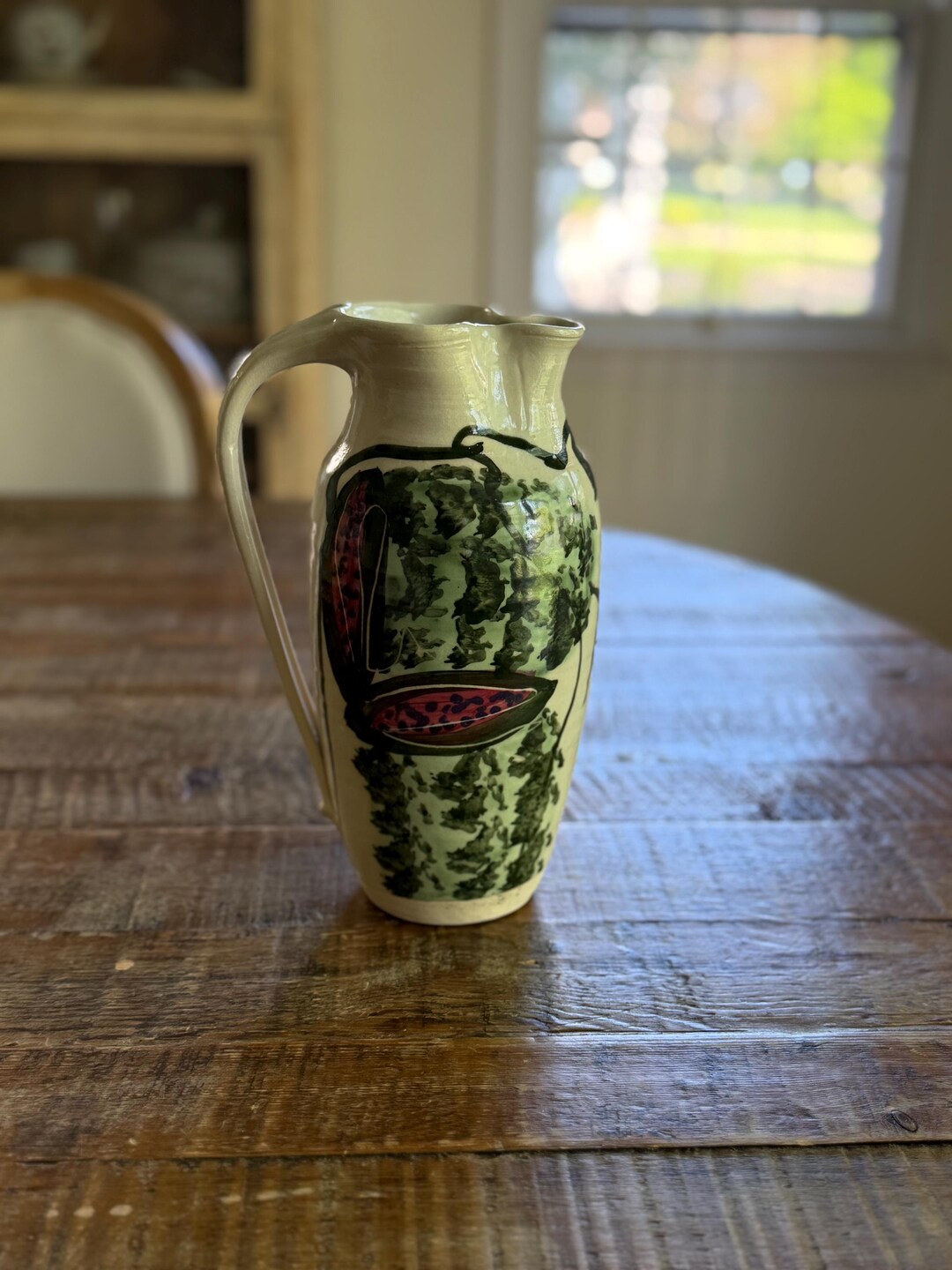 Pitcher In Spanish Vintage MCM Spanish Hand-painted Pitcher Vase - Etsy