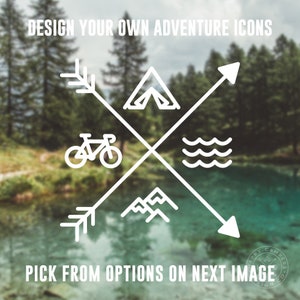 Design Your Own Adventure Icons Decal | Water Bottle Decal | Car Window Decal | Laptop Decal