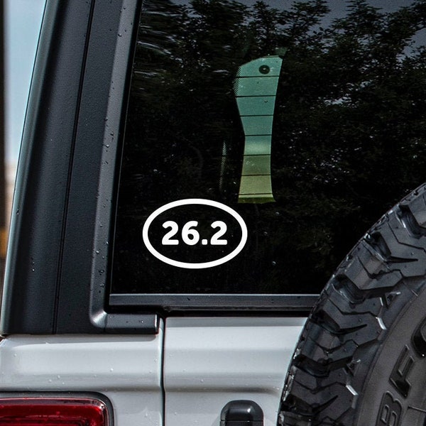 Marathon 26.2 Vinyl Decal | Water Bottle Decal | Car Window Decal | Laptop Decal