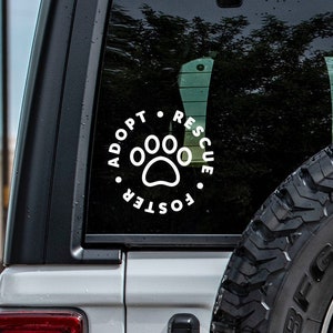 Adopt Rescue Foster Vinyl Decal | Pet Decal | Water Bottle Decal | Car Window Decal | Laptop Decal