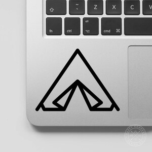 Camp Tent Icon Vinyl Decal | Water Bottle Decal | Car Window Decal | Laptop Decal