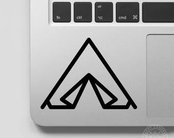 Camp Tent Icon Vinyl Decal | Water Bottle Decal | Car Window Decal | Laptop Decal