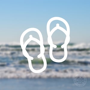 Flip-flops Vinyl Decal | Summer Decal | Water Bottle Decal | Car Window Decal | Laptop Decal