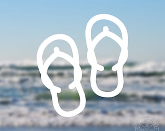 Flip-flops Vinyl Decal | Summer Decal | Water Bottle Decal | Car Window Decal | Laptop Decal