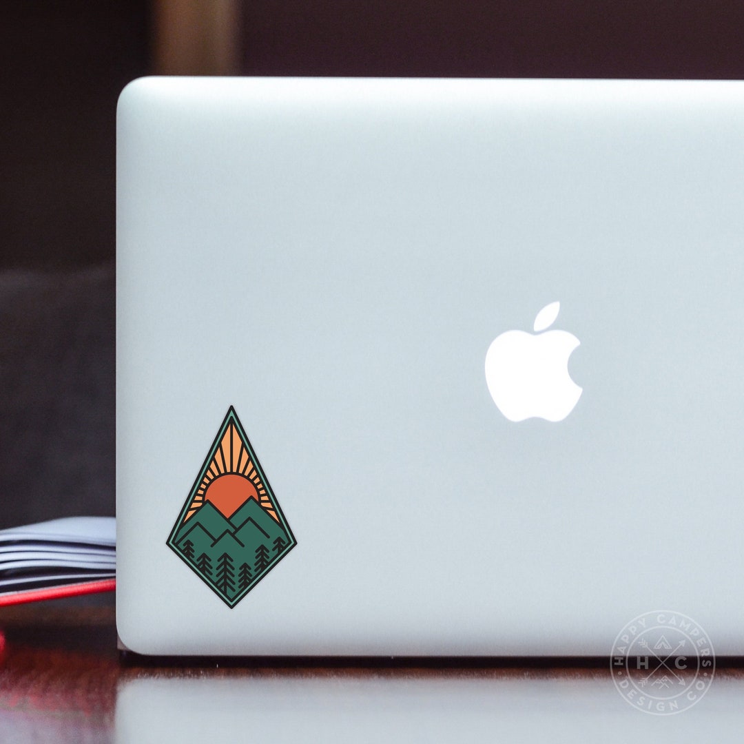 Mountain Sunset Vinyl Sticker | Weather Resistant Decal for Water ...