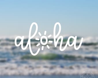 Aloha Vinyl Decal | Water Bottle Decal | Car Window Decal | Laptop Decal