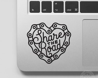 Share the Road Vinyl Decal | Biking Decal | Water Bottle Decal | Car Window Decal | Laptop Decal