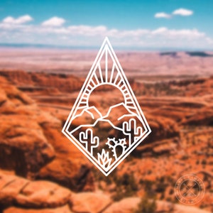 Desert Badge Vinyl Decal | Water Bottle Decal | Car Window Decal | Laptop Decal