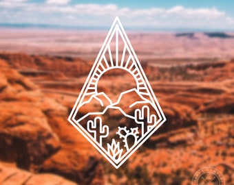 Desert Badge Vinyl Decal | Water Bottle Decal | Car Window Decal | Laptop Decal