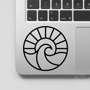 Sunrise Wave Vinyl Decal | Water Bottle Decal | Car Window Decal | Laptop Decal
