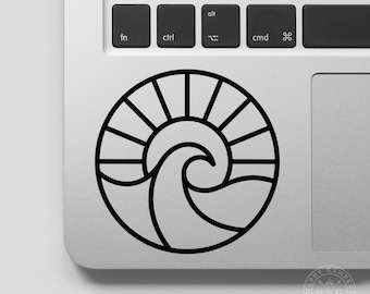 Sunrise Wave Vinyl Decal | Water Bottle Decal | Car Window Decal | Laptop Decal