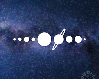 Planets Vinyl Decal | Space Decal | Water Bottle Decal | Car Window Decal | Laptop Decal