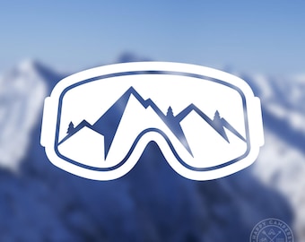 Ski Snowboard Goggles 2 Vinyl Decal | Water Bottle Decal | Car Window Decal | Laptop Decal