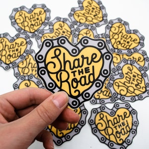 Share the Road Sticker | Biking Decal | Water Bottle Decal | Car Window Decal | Laptop Decal