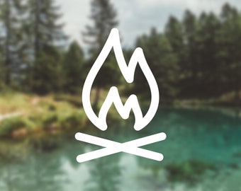 Campfire Vinyl Decal | Water Bottle Decal | Car Window Decal | Laptop Decal