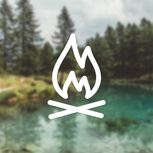 Campfire Vinyl Decal | Water Bottle Decal | Car Window Decal | Laptop Decal