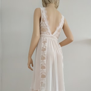 Bridal  White Lace Nightgown | Bohemian Lingerie | Wedding | Bridesmaid | Wedding Bohemian | Honeymoon, Size S-M