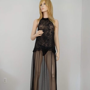 Boudoir Kleid schwarze Spitze Boho Hochzeit Spitze Boudoir Kleid | Braut Nachthemd | Hochzeit Boho Flitterwochen, Valentinstag, Grösse S - M