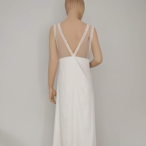 Bridal Long Ivory Satin / Lace/Tulle Nightgown | Bohemian Lingerie | Wedding | Bridesmaid | Wedding Bohemian | Honeymoon, Size S - M