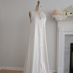 Bridal Long White Lace Nightgown | Bohemian Lingerie | Wedding | Bridesmaid | Wedding Bohemian | Honeymoon, Size S - M