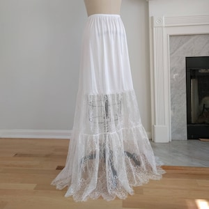 Slip Extender - Long White Lace Slip | Steampunk Petticoat Long Boho Slip | Wedding | Bridesmaid | Boho Wedding Slip | Size XS - XXL