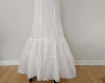 weißer Petticoat Crinoline Hohe Taille Lang Braut Petticoat Slip Hochzeit Petticoat Crinoline, Größe 100-110cm Lang