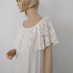 Bridal Long Ivory Lace/Knit Nightgown | Bohemian Lingerie | Wedding | Bridesmaid | Wedding Bohemian | Honeymoon, Size S M L