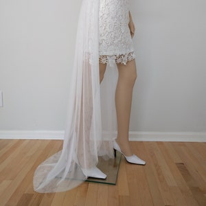 White Tulle Detachable Wedding Train, Tulle Train, Detachable Wedding Skirt, Wedding Train, Wedding Lace Train, Wedding Tulle Train 2 layers