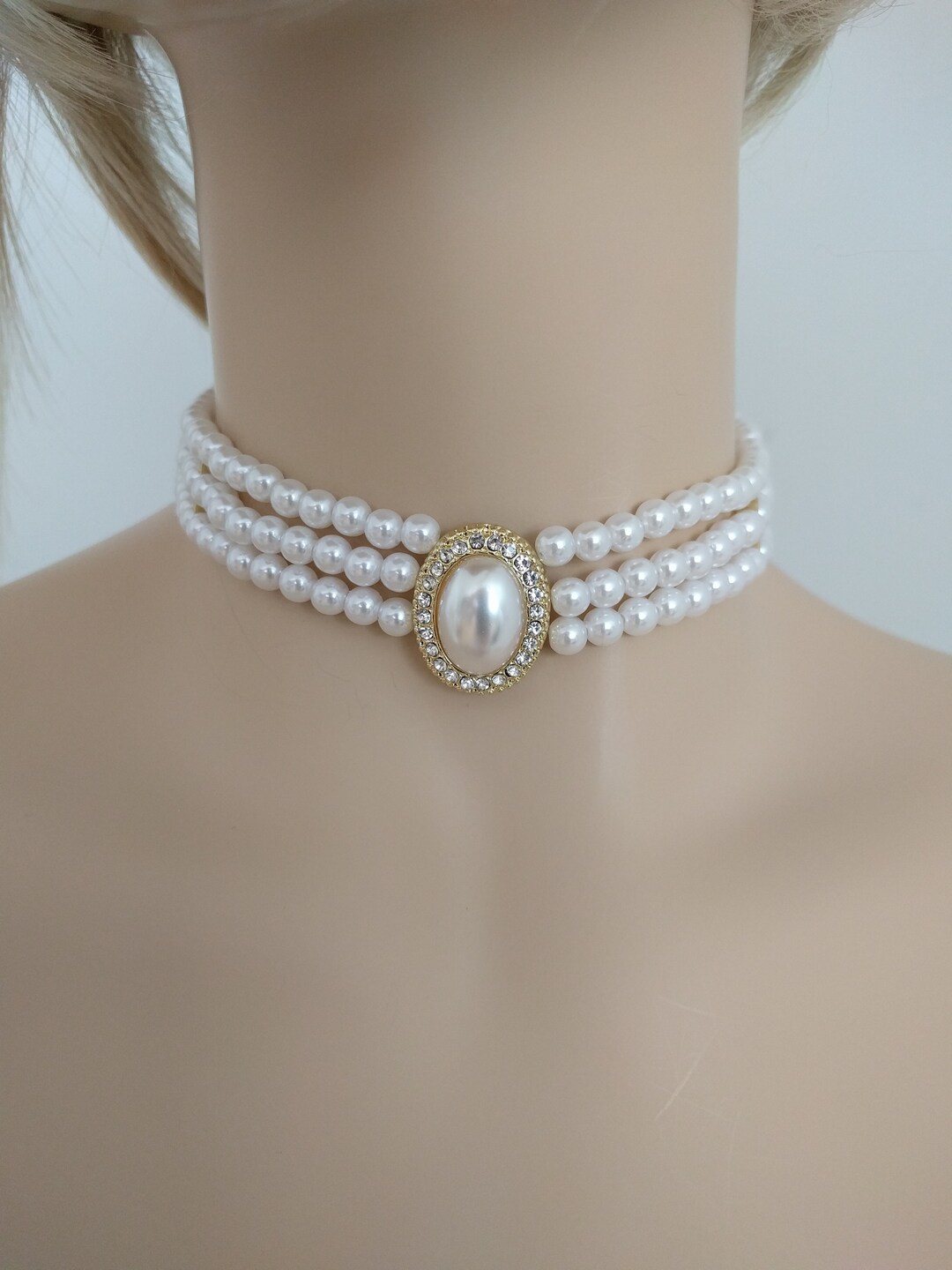 Antique Golden & White Pearls Necklace main image 1
