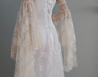 Boho Victorian Removable Ivory Lace Sleeves | Bicep Lace Sleeves | Off Shoulder Bohemian Wedding Sleeves| Gift for Her| Wedding Sleeves