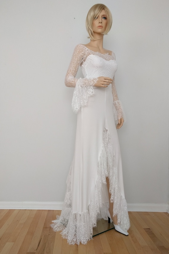 white lace boho prom dress Long White Boho Maxi Dress