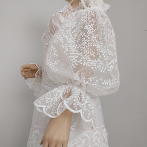 Boho Victorian Removable Sleeves - Detachable Bicep Off White Organza  Lace Puff Sleeves, Off Shoulder Bohemian Wedding Sleeves