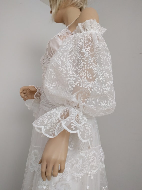 Boho Victorian Removable Sleeves - Detachable Bicep off White Organza Lace  Puff Sleeves, off Shoulder Bohemian Wedding Sleeves - Etsy Finland