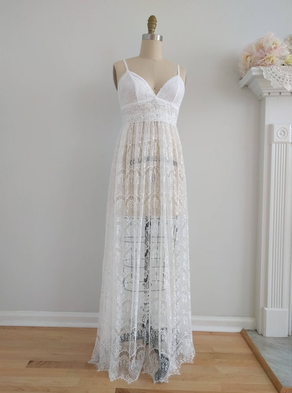 long white lace nightgown