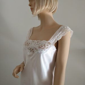 Bridal Nightgown White Satin&Chiffon Bohemian Lingerie Wedding Bridesmaid Wedding Bohemian Honeymoon, Size S M-L image 4