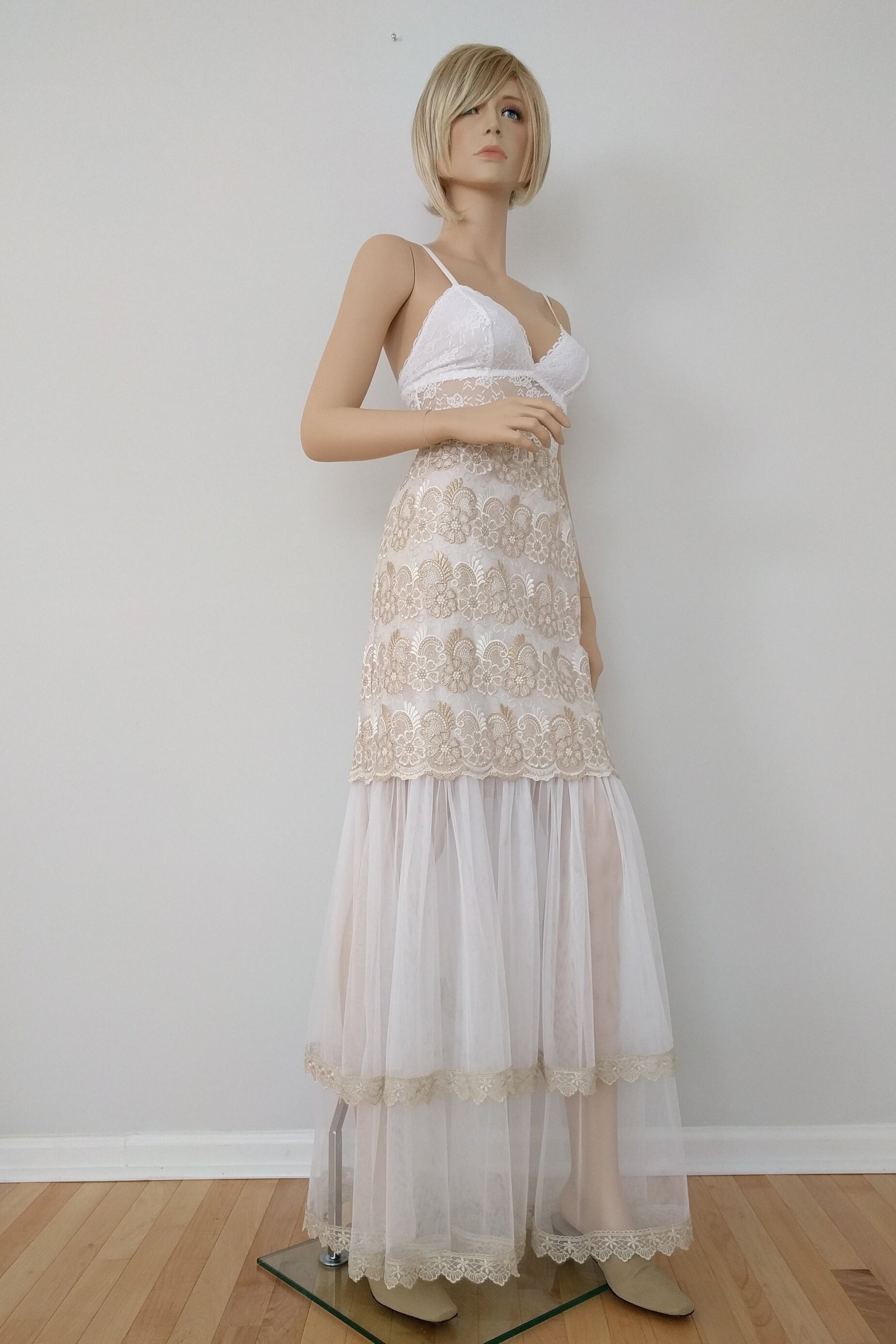 Wide Waistband Tulle Ruffled Skirt A-Line Dress Steel Grey main image 1