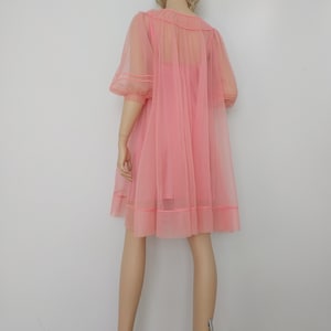Bridal Robe | Wedding Lingerie Pink/Peach Nylon Robe | Bridal Sleepwear 3/4 Sleeves | Bridesmaid | Wedding | Honeymoon | Size S - L