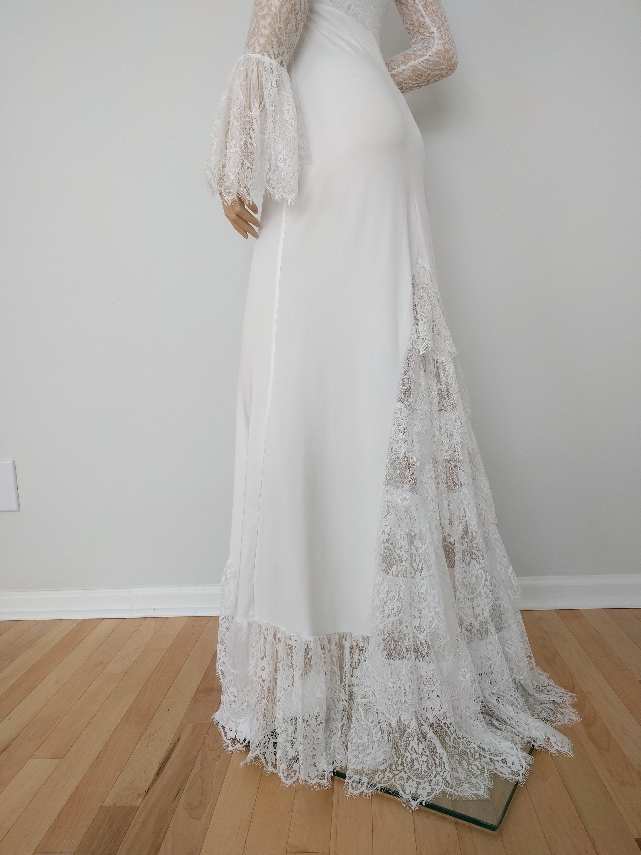 Bohemian White Wedding Dress Wedding Boho Dress Long | Etsy