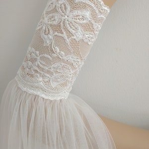 Detachable Bridal Black Long Tulle Lace Sleeves - Removable Sleeve With ...