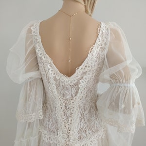 Wedding Ivory Retro Chic Lace Trimmed Short Dress | Ivory Lace Tulle Boho Wedding Dress | Bridesmaid Dress | Bohemian Dress