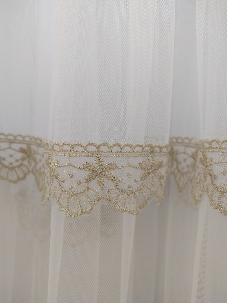Wedding Gold White Lace Tulle Ruffled Skirt Size S-XL Boho Skirt Bohemian Bridal SKIRT Bridesmaid