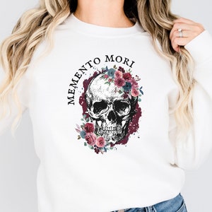 Memento Mori Shirt, Remember Your Death Catholic Sweater, Floral Skull Shirt, Remember You Must Die, Latin Mass Traditional Catholic Gifts