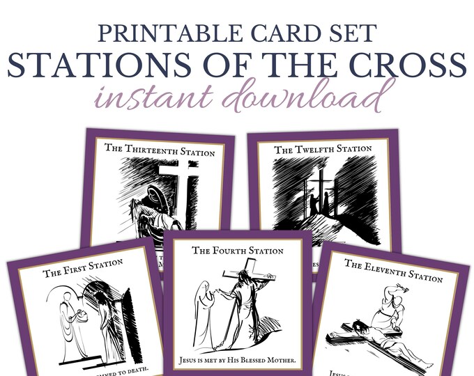Stations of the Cross Printable Catholic Banner Jesus Christ Lent