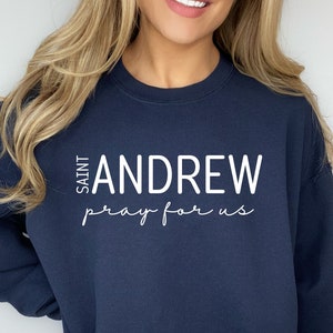St Andrew Catholic Shirt, Saint Andrew Pray for Us Shirt, Confirmation Gift, Gift for Catholic Women, Catholic Saint T Shirt
